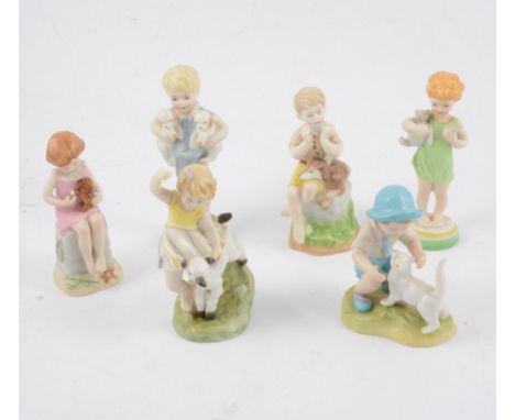 A collection of Royal Worcester Days Of The Week and Months Of The Year figurines, comprising Monday Boy and Girl, Wednesday 