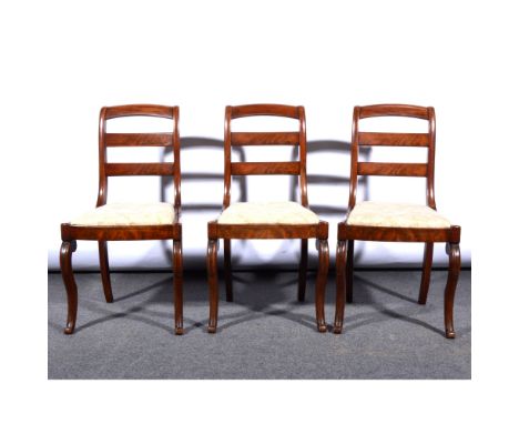 Set of six Victorian mahogany ladder-back dining chairs, drop-in seats, height 83cm (6)