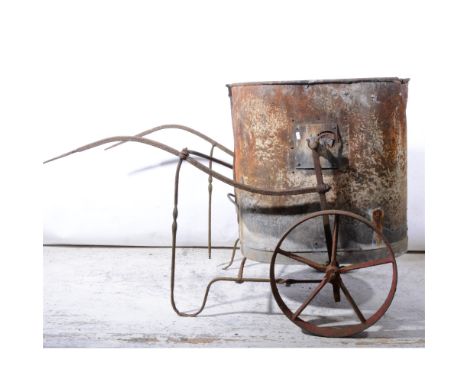 Galvanised water butt and a garden bowser, both as found (2)