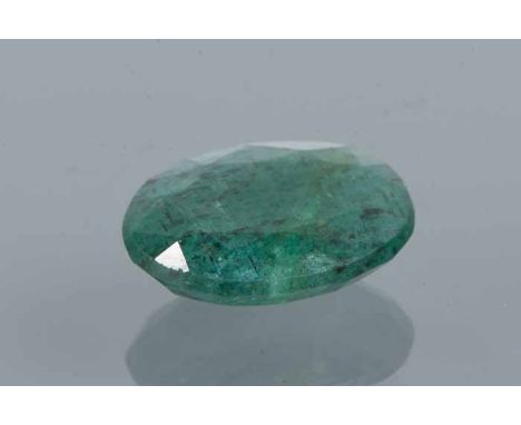 UNMOUNTED OVAL CUT EMERALD
approximately 6.0 carats, note: VAT on the full hammer price must be paid by the buyer on this ite