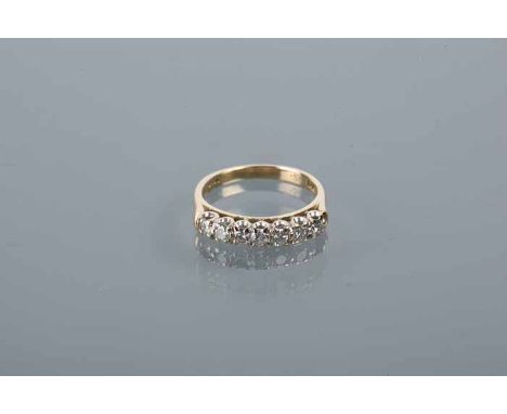 DIAMOND HALF ETERNITY RING
set with seven brilliant cut diamonds totalling 0.5 carats, hallmarked eighteen carat yellow gold,