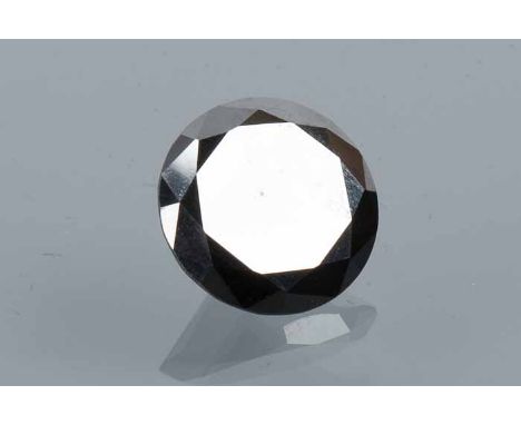 UNMOUNTED ROUND BLACK DIAMOND
approximately 5.38 carats, note: VAT is payable by the buyer on the full hammer price of this l
