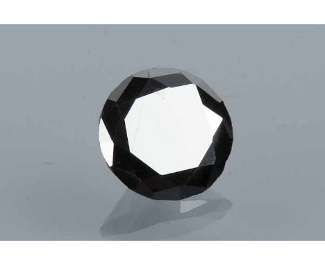 UNMOUNTED ROUND BLACK DIAMOND
approximately 4.93 carats, note: VAT is payable by the buyer on the full hammer price of this l