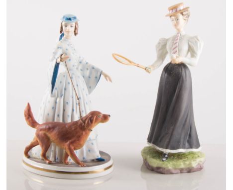 Royal Worcester group, 'Charlotte and Jane', limited edition, and six other Royal Worcester figures, Bridget. Marion, Elizabe