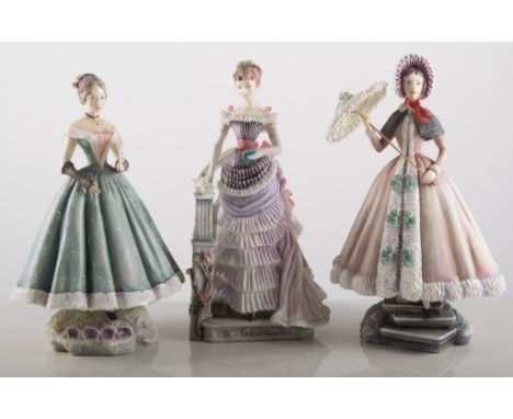 Collection of Royal Worcester limited edition figurines, Louisa, Madeline, Rebecca, Cecilia, Alice, boxed and with certificat