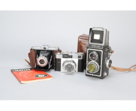 A Zeiss Ikon Ikoflex and other Cameras, a Zeiss Ikon Ikoflex 1a TLR camera, in ERC, Zeiss-Opton Tessar 75mm f/3.5 T lens, a Z