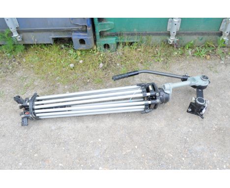 A Vinten TV Camera Tripod with a Vinten Rolling Spider, with Cygnet Post Head 