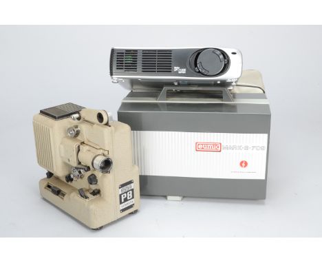 Two Eumig 8mm Projectors, A Eumig Mark-S-709 dual format sound cine projector, a 15-30mm f/1.3 lens, dust cover, extra gate a