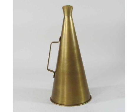 A brass megaphone, of trumpet form, 36cm long