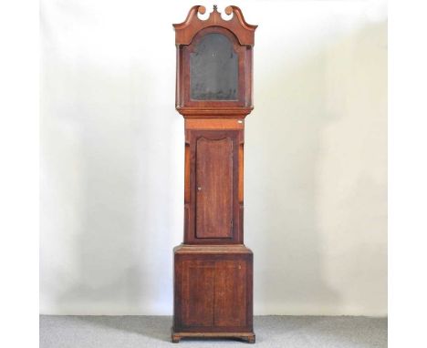 A 19th century mahogany and oak longcase clock case, 227cm high