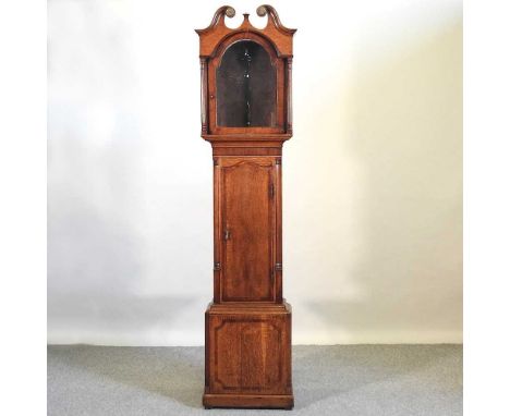 A 19th century oak longcase clock case, 216cm high