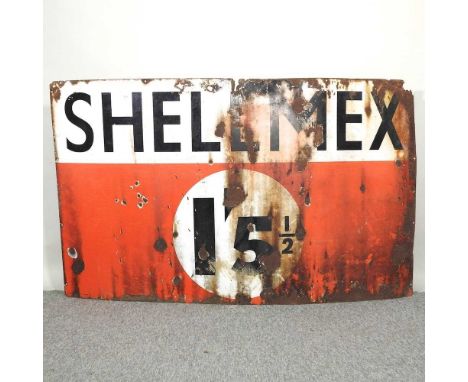 A vintage enamel Shellmex sign, 152 x 91cm