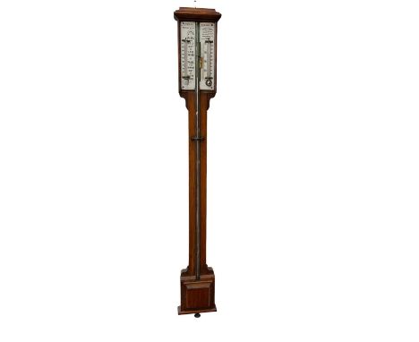 Victorian Negretti and Zambra oak stick barometerEnamel is cracked, piece of wood missing as is one of the glass tubes. Pleas