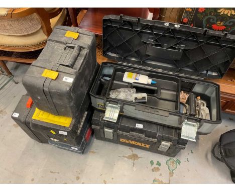 Group of assorted power tools to include MacAllister sander and various other tools together with a bowling ball.