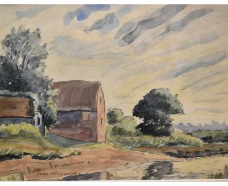 Pair of Watercolours – Painted by Robert Alexander and his daughter Jean Alexander, probably in 1930s, on the same day, depic
