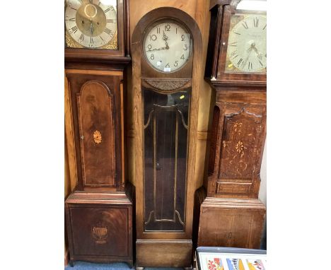 Early 20th century oak longcase clock with dome top