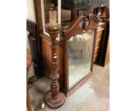Standard lamp and a Georgian style wall mirror