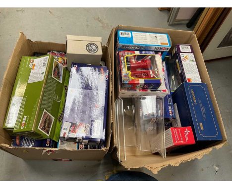 Two boxes of assorted Corgi model vehicles