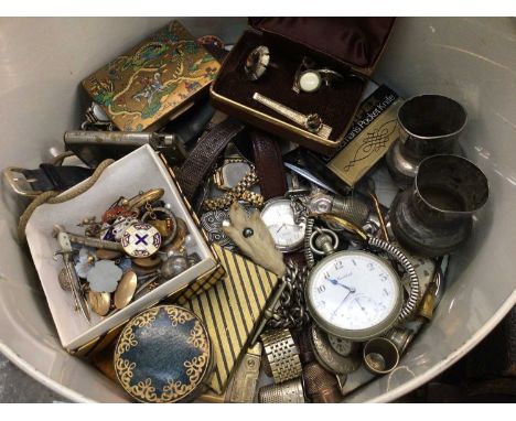 Various wristwatches, cufflinks, Vogue powder compact, other bijouterie, globe table lighter, antique Bible and sundries 