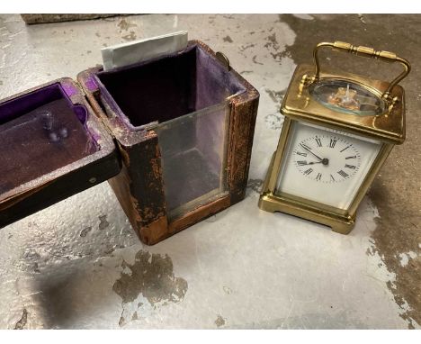 Cased brass carriage clock