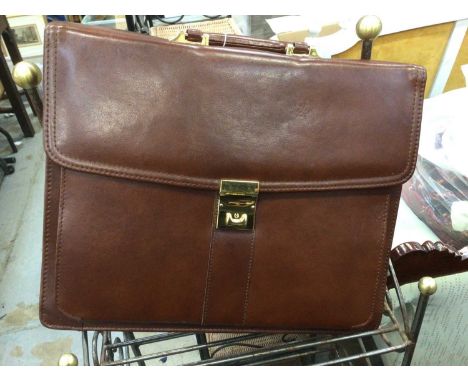 Leather Gladstone, new leather briefcase and another leather case (3)