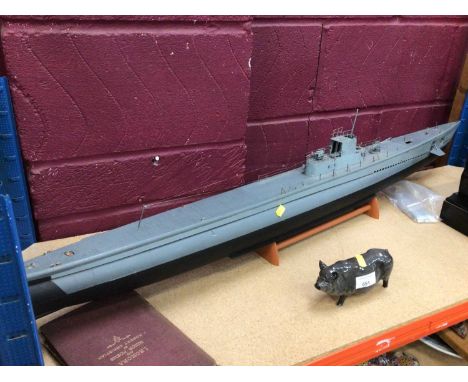 Model of a German U Boat, 130cm long 
