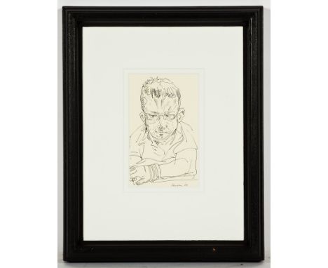 PETER HOWSON OBE,
ONE TO ONE
pen on paper, signed and dated '09
20cm x 12cm
Mounted, framed and under glass 