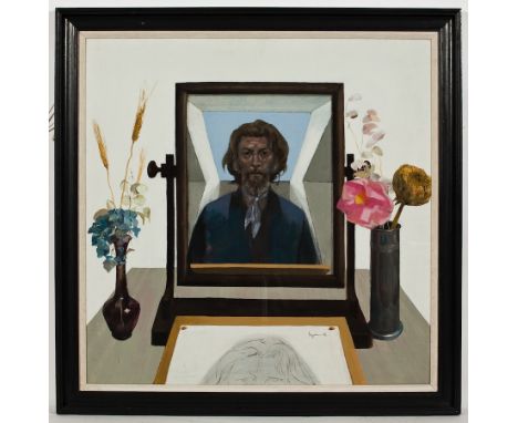 * DANNY FERGUSON RSW RGI (1925 - 1993),
SELF PORTRAIT
oil on board, signed
90cm x 90cm
Framed and under glass