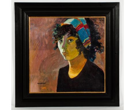 * ALEXANDRA (SANDIE) GARDNER, 
SELF PORTRAIT
oil on canvas, signed
55cm x 55cm
Framed and under glass