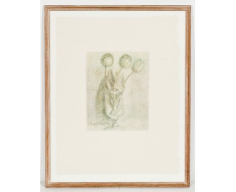 * LEONARD MCCOMB,
TULIPS
lithograph, signed, stamped and dated 1975
65cm x 50cm
Framed and under glass
Label verso:  The Arth