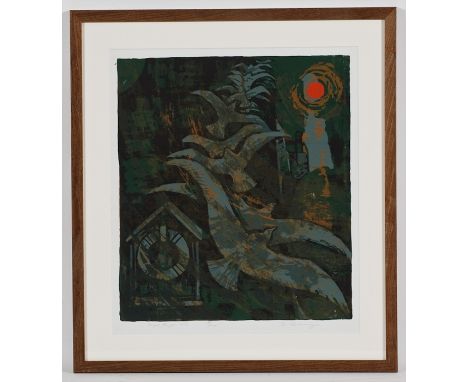 * IAN FLEMING RSA RSW (SCOTTISH 1906 -1994),
NIGHT FLIGHT NO. 3
colour lithograph, signed, titled and numbered 57/100 in pen 