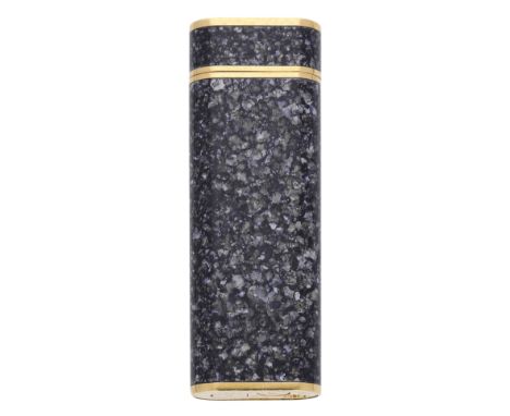 A lighter by Cartier, the mottled hardstone body with gold plated mounts, signed ‘Cartier Paris’, numbered ‘C88534’, length 7
