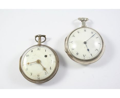 A SILVER PAIR CASED VERGE POCKET WATCH named dial for William Bates, the movement signed John Doughty, London,  50mm dia., to