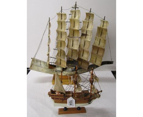 2 model galleons to include one made using horn