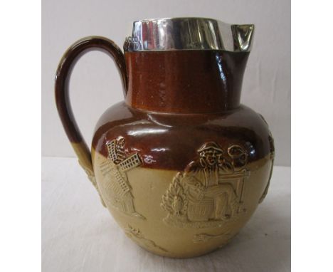 Silver mounted Royal Doulton hunting jug