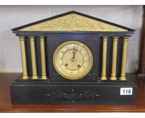 Slate mantle clock