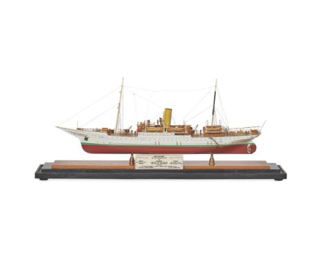 A MODEL OF A SINGLE SCREW STEAMER  SS "ST SUNNIVA II"   Built by A. J. Berry Robinson for Mr W. Adams, the ship supplied to T