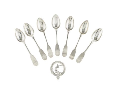 ELGIN - A COLLECTION OF SCOTTISH PROVINCIAL FLATWARE  VARIOUS MAKERS   to include a Fiddle Pattern teaspoon by J. Pozzi and R