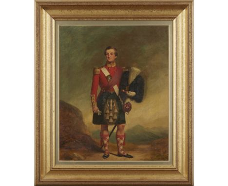 EARLY 19TH CENTURY SCOTTISH SCHOOL  PORTRAIT OF AN ARGYLL &amp; SUTHERLAND HIGHLANDERS OFFICER   Oil on canvas  33cm x 27cm (