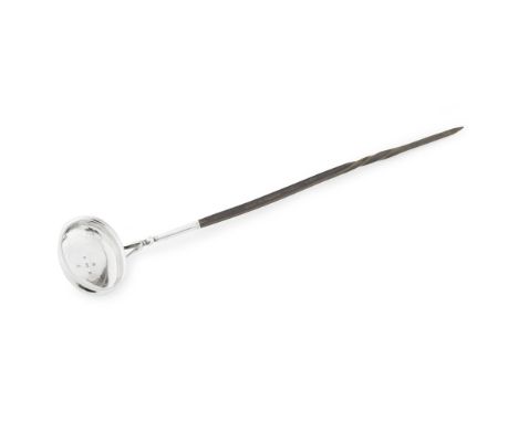 A GEORGE IV PUNCH LADLE  GLASGOW 1828   maker's mark A.S., the bowl of oval form, slightly everted moulded rim, straight sock