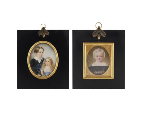 HERMAN (FL. C. 1820-1840)  A PORTRAIT MINIATURE OF A SCOTTISH BOY AND GIRL, CIRCA 1840   each wearing a tartan sash, watercol