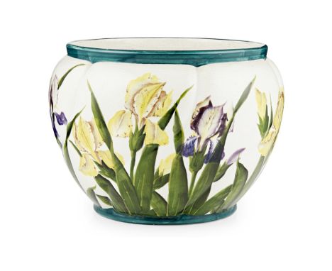 A WEMYSS WARE COMBE JARDINIÈRE  'IRIS' PATTERN, CIRCA 1900   impressed marks (twice) WEMYSS WARE/ R. H. &amp; S.  28cm diamet