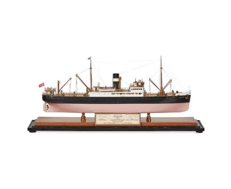 A MODEL OF A SINGLE SCREW STEAMER  GOTHLAND 1932   built by A. J. Berry-Robinson for Mr W. Adams, the ship supplied to Builde
