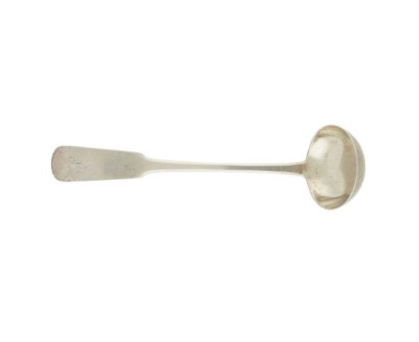 PETERHEAD - A SCOTTISH PROVINCIAL TODDY LADLE  WILLIAM SMITH   marked WS, PHd, anchor, of Fiddle pattern, engraved S to termi