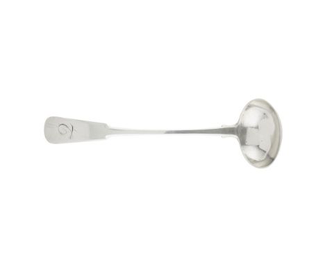 WICK - A SCOTTISH PROVINCIAL TODDY LADLE  JOHN SELLAR   marked JS, WICK, of Fiddle pattern, italic Q engraved to terminal  17