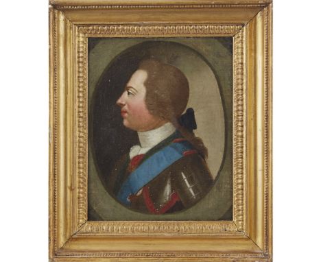 THE NERQUIS HALL/ WHITE ROSE CYCLE CLUB PORTRAIT  PRINCE CHARLES EDWARD STUART   oil on canvas, within gilt frame, the profil