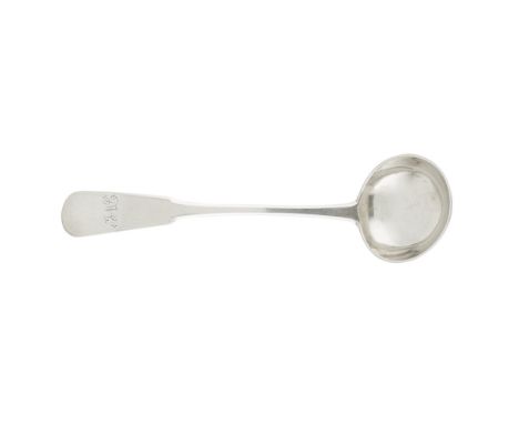 WICK - A SCOTTISH PROVINCIAL TODDY LADLE  JOHN SELLAR   marked JS, WICK, JS, of Fiddle pattern, italic JML engraved to termin