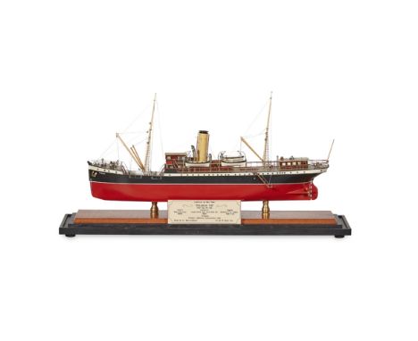 A CASED MODEL OF A LIGHTHOUSE AND BUOY TENDER  PHAROS VII 1909   built by A. J. Berry Robinson, for Mr W. Adams, the ship sup