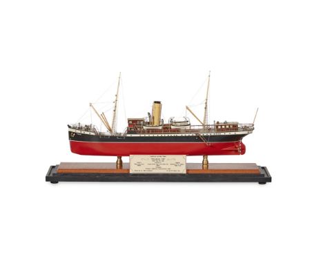 A CASED MODEL OF A LIGHTHOUSE AND BUOY TENDER  PHAROS VII 1909   built by A. J. Berry Robinson, for Mr W. Adams, the ship sup