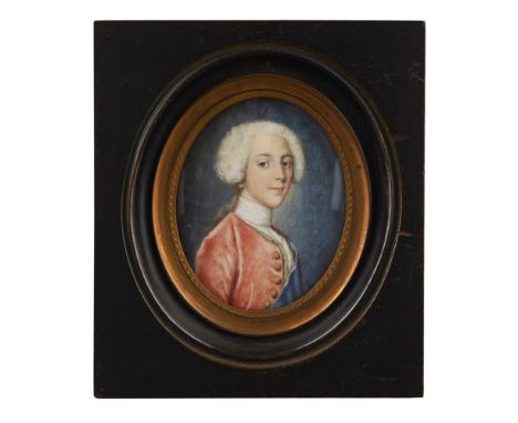 A PORTRAIT MINIATURE OF HENRY BENEDICT AFTER JEAN-ETIENNE LIOTARD  EARLY 18TH CENTURY, POST-1737   the oval half-length portr